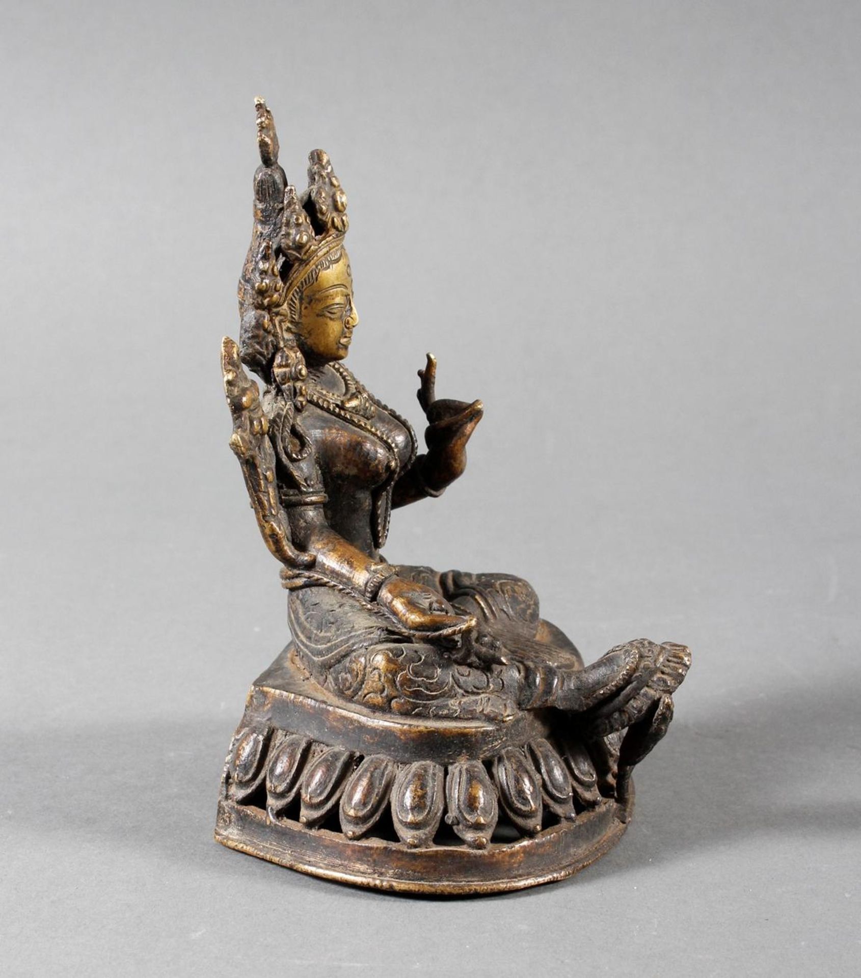 Bronze Buddha, Tara, Tibet, 18. / 19. Jahrhundert - Bild 2 aus 7