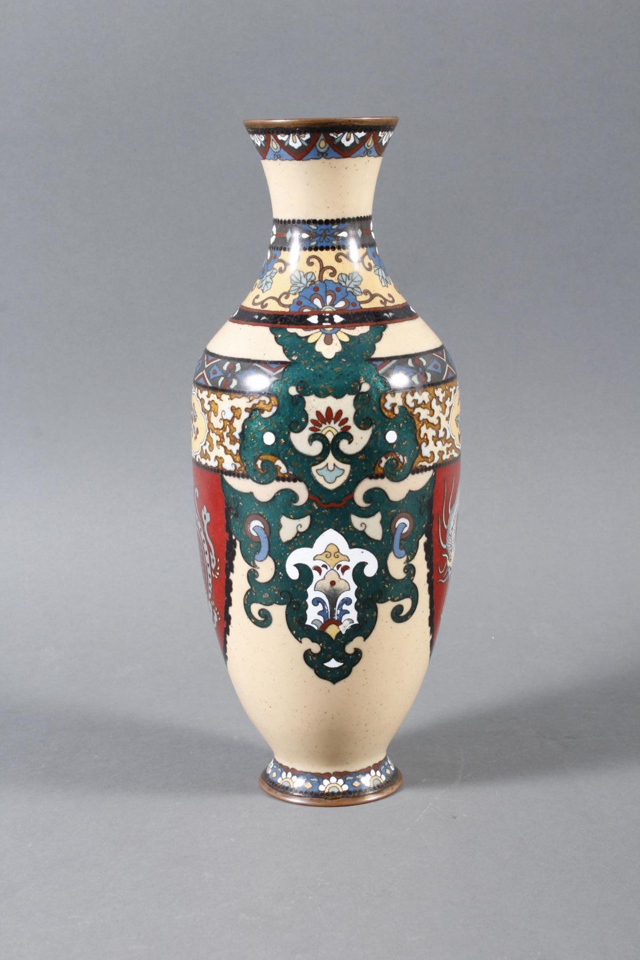 Cloisonné-Vase, Japan Meiji Periode - Bild 2 aus 9