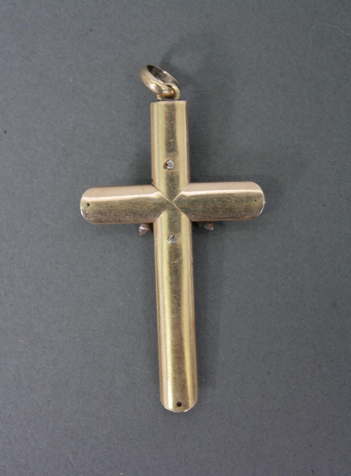 Kreuz-Anhänger aus 14 Karat Gelbgold, 1. Hälfte 20. Jh. - Image 2 of 2