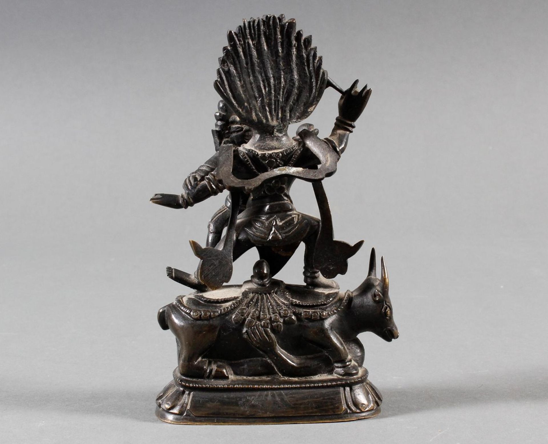 Bronzeskulptur Mahakala, Tibetanische Gottheit, 18./19. Jahrhundert - Bild 3 aus 7