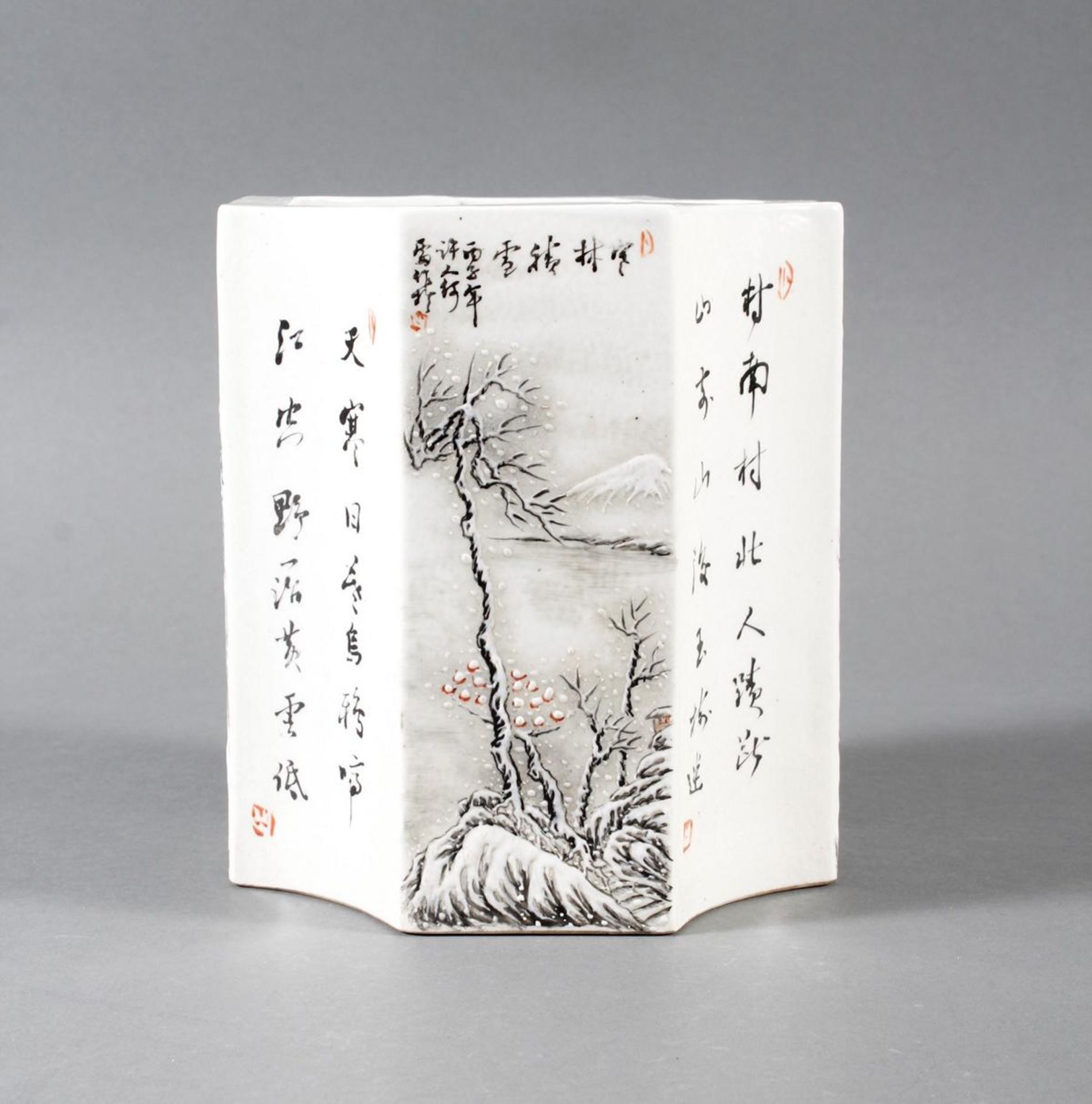 Porzellan-Pinselbehälter, China, Mitte 20. Jahrhundert