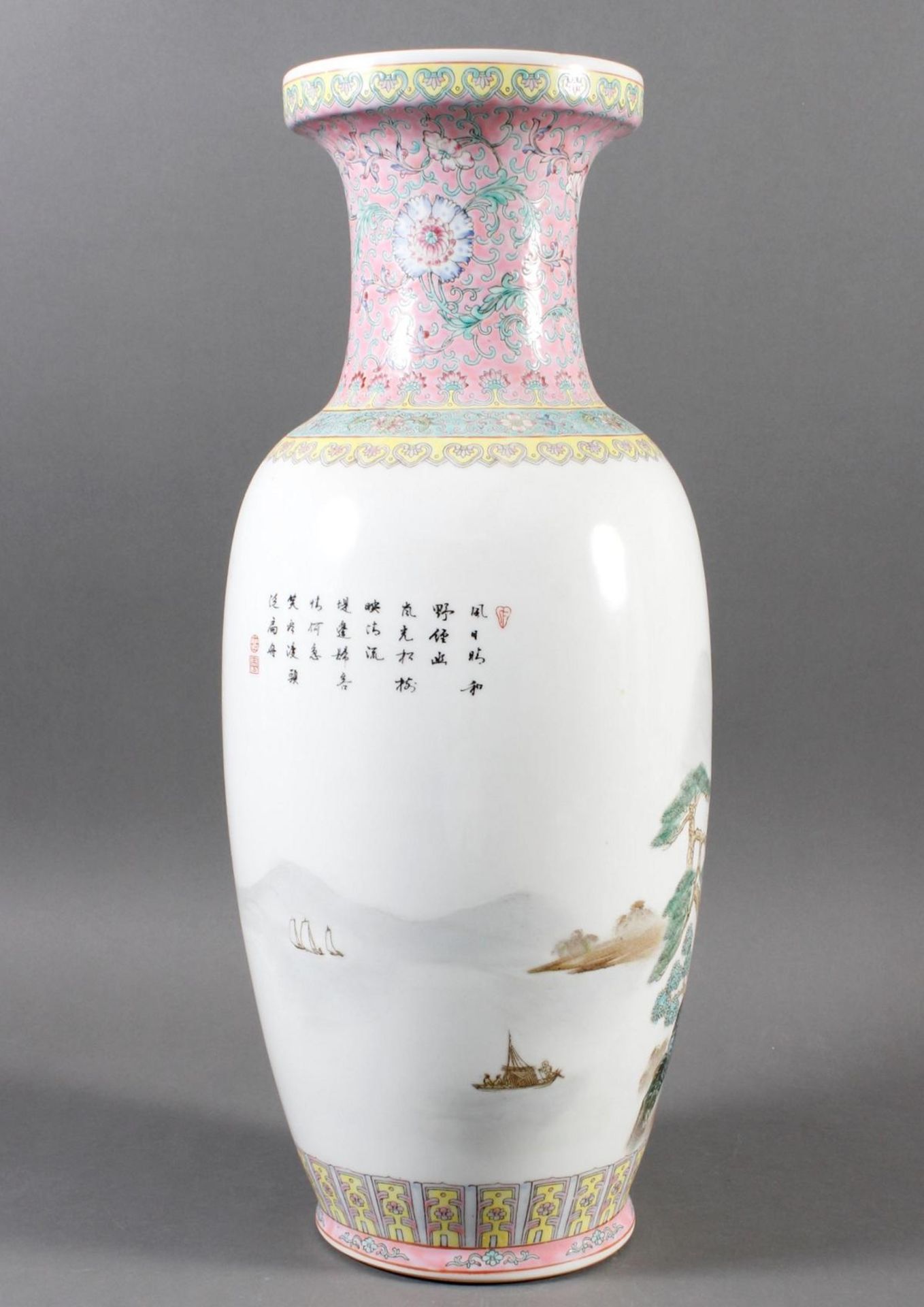 Porzellan Bodenvase, China 20. Jahrhundert - Image 2 of 12