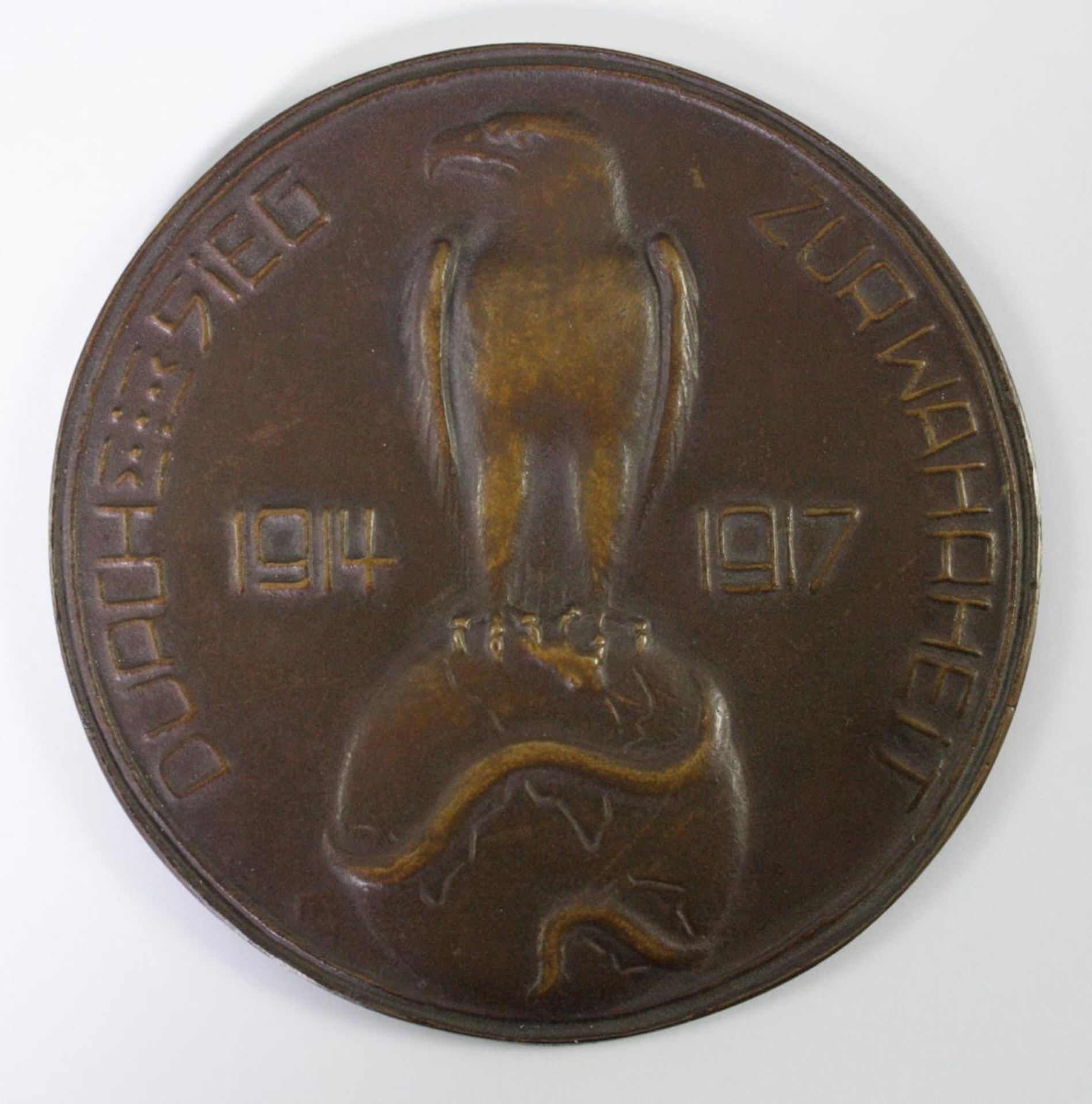 Große Bronzeplakette: Durch Sieg zur Wahrheit 1914-1917