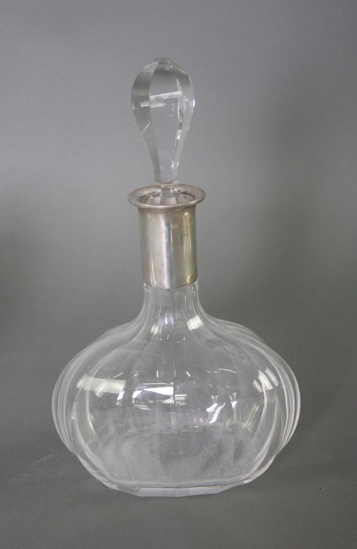 3 Teile Kristall mit Silbermontur. Karaffe, Schale und Vase - Image 3 of 5