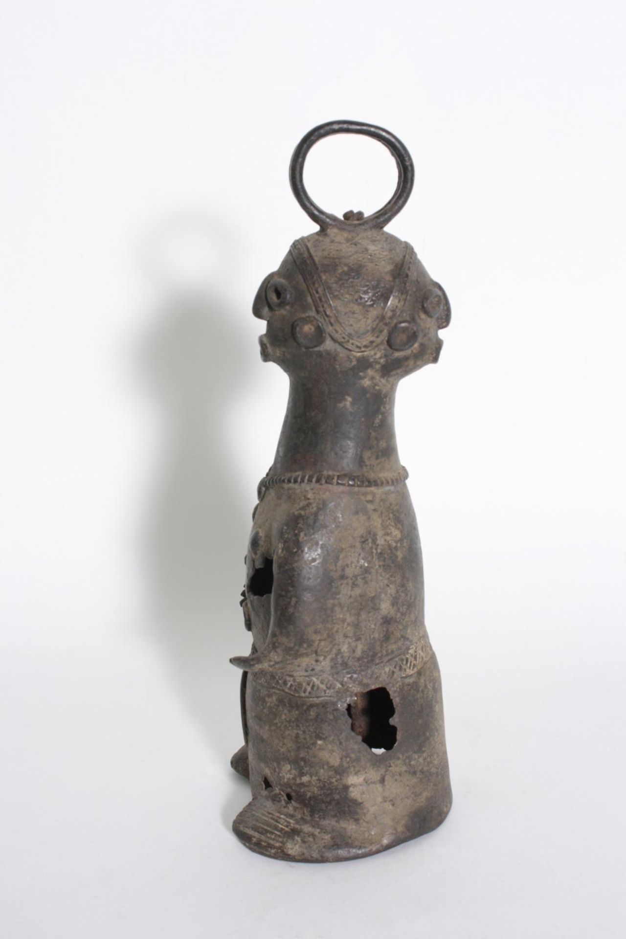 Bronze-Doppelkopf-Glocke, Benin, Nigeria, 1. Hälfte 20. Jh. - Bild 4 aus 5