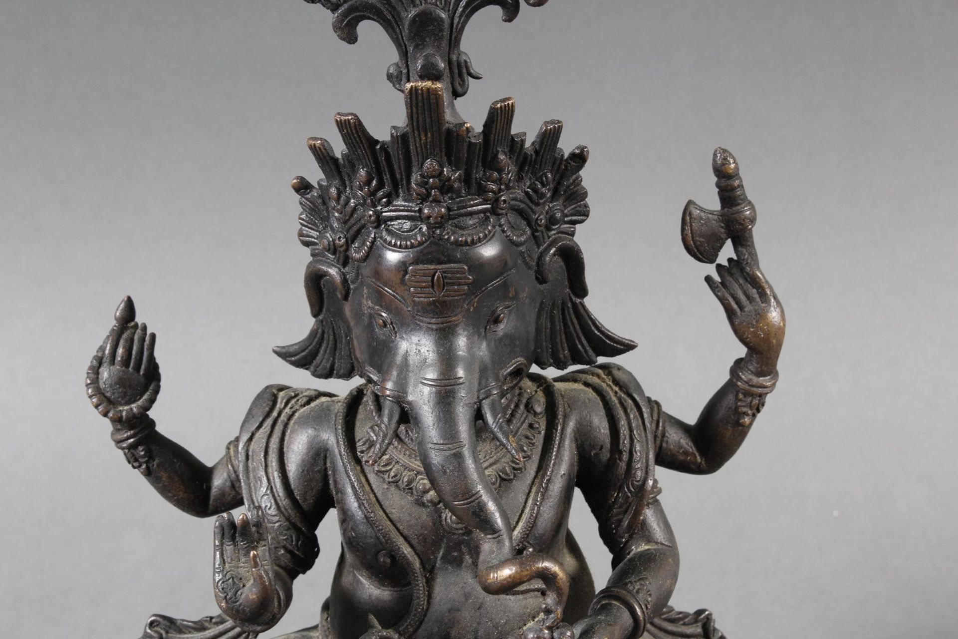 Bronze, Ganesha, Indien 17. / 18. Jahrhundert - Bild 7 aus 9