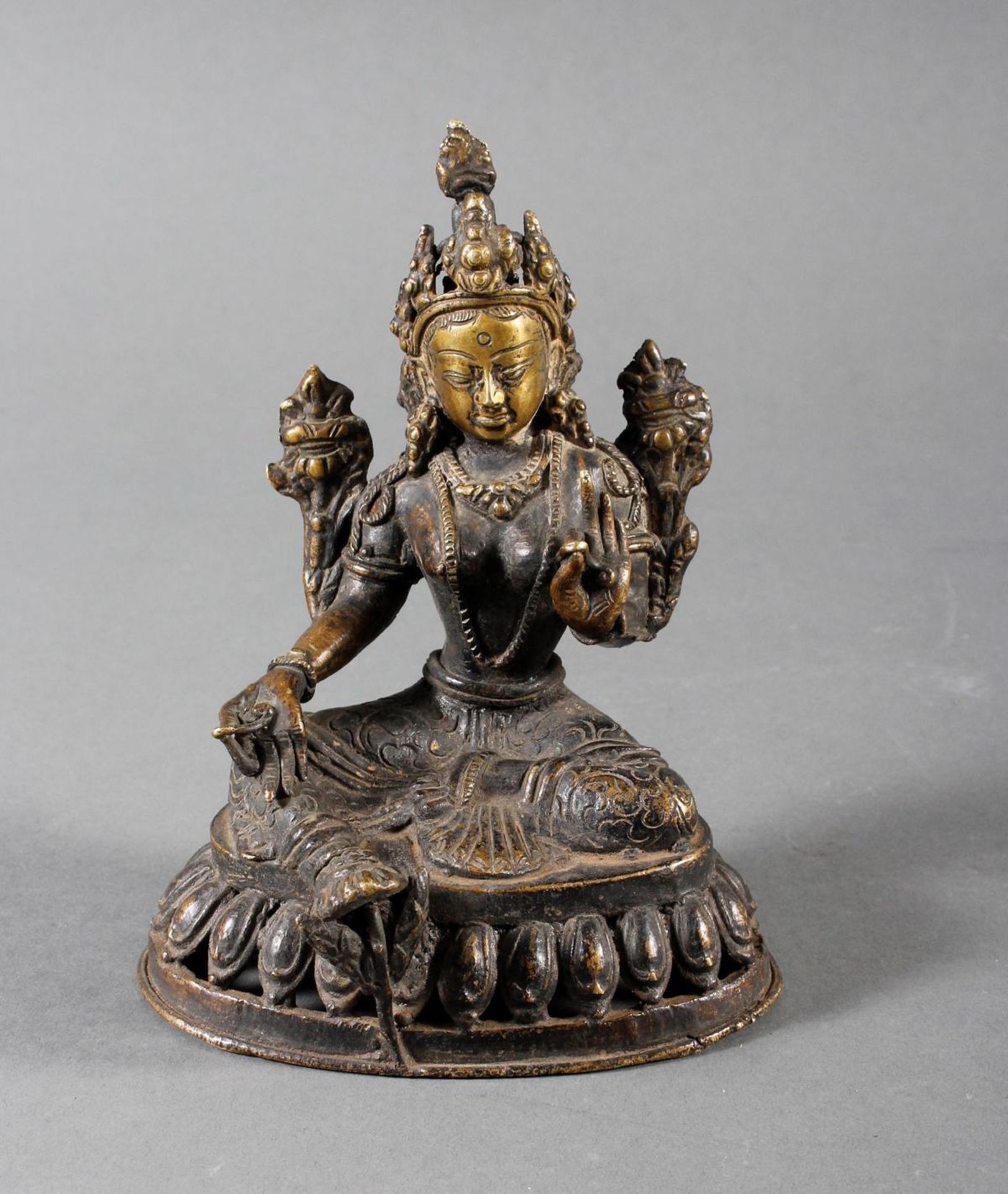 Bronze Buddha, Tara, Tibet, 18. / 19. Jahrhundert