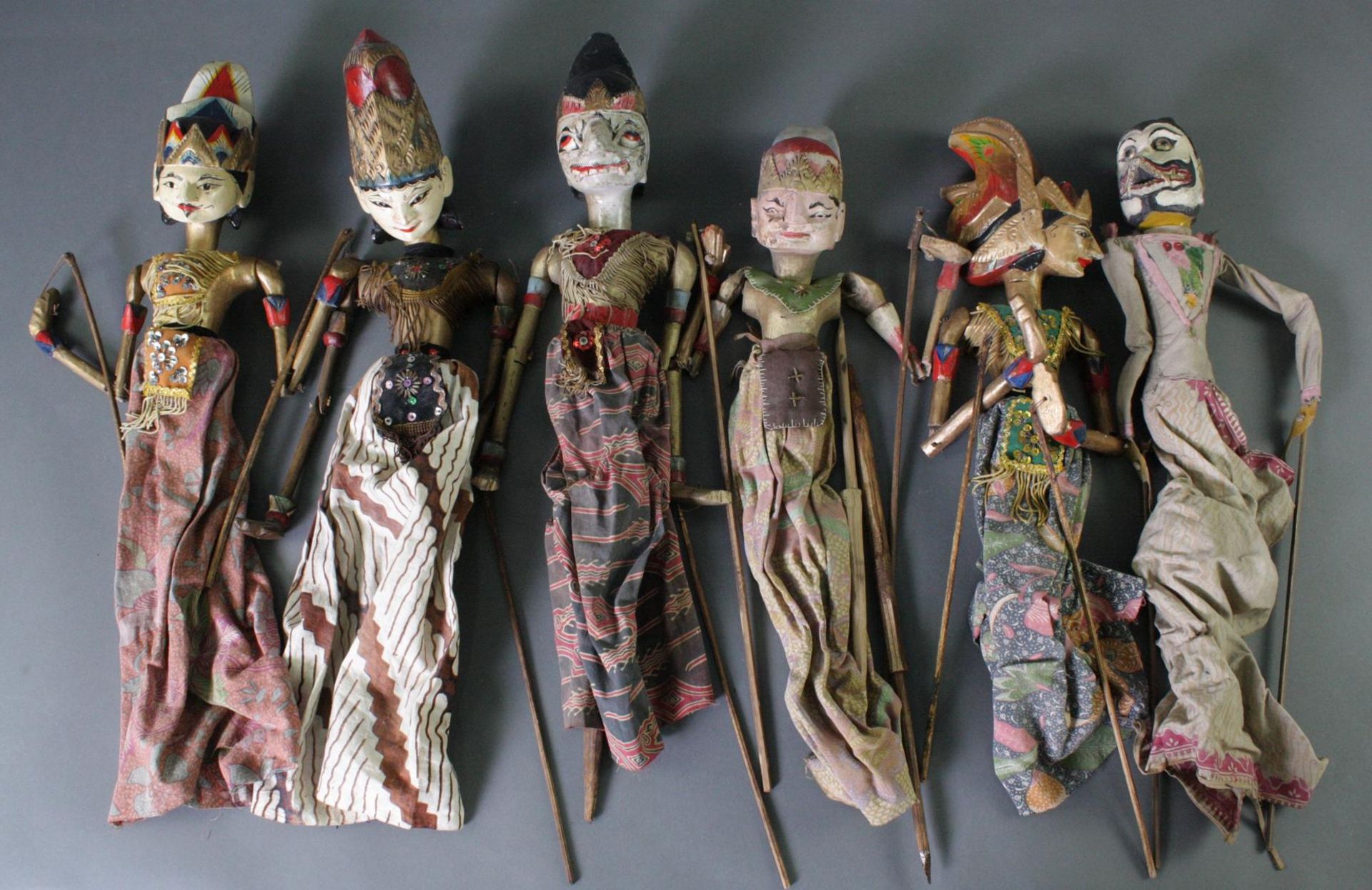 Konvolut indonesische Stabpuppen, Wayang-Golek