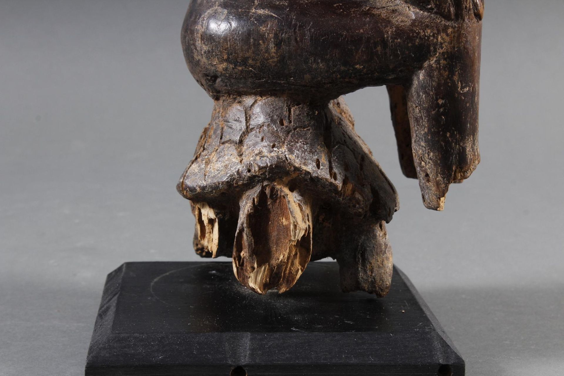 Auf einer Schildkröte sitzende Ritualfigur (Fragment) der Bembe / Kongo - Image 3 of 9
