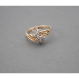 Damenring mit Diamanten, 14 Karat Gelbgold