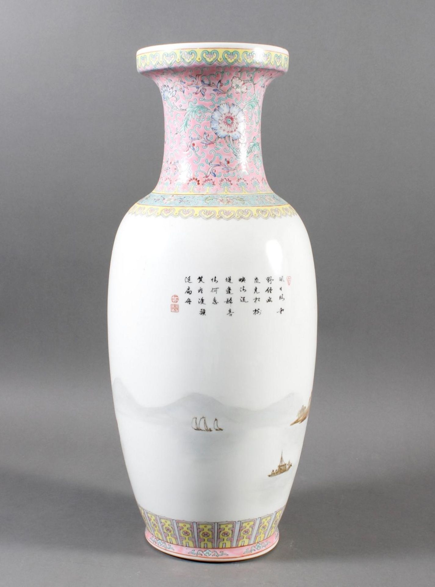 Porzellan Bodenvase, China 20. Jahrhundert - Image 3 of 12
