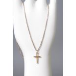 Halskette mit Kreuzanhänger 14 Karat Gelbgold