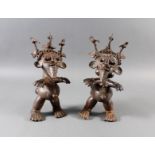 Paar Bronze-Hofzwergenpaar, Bamileke / Kamerun