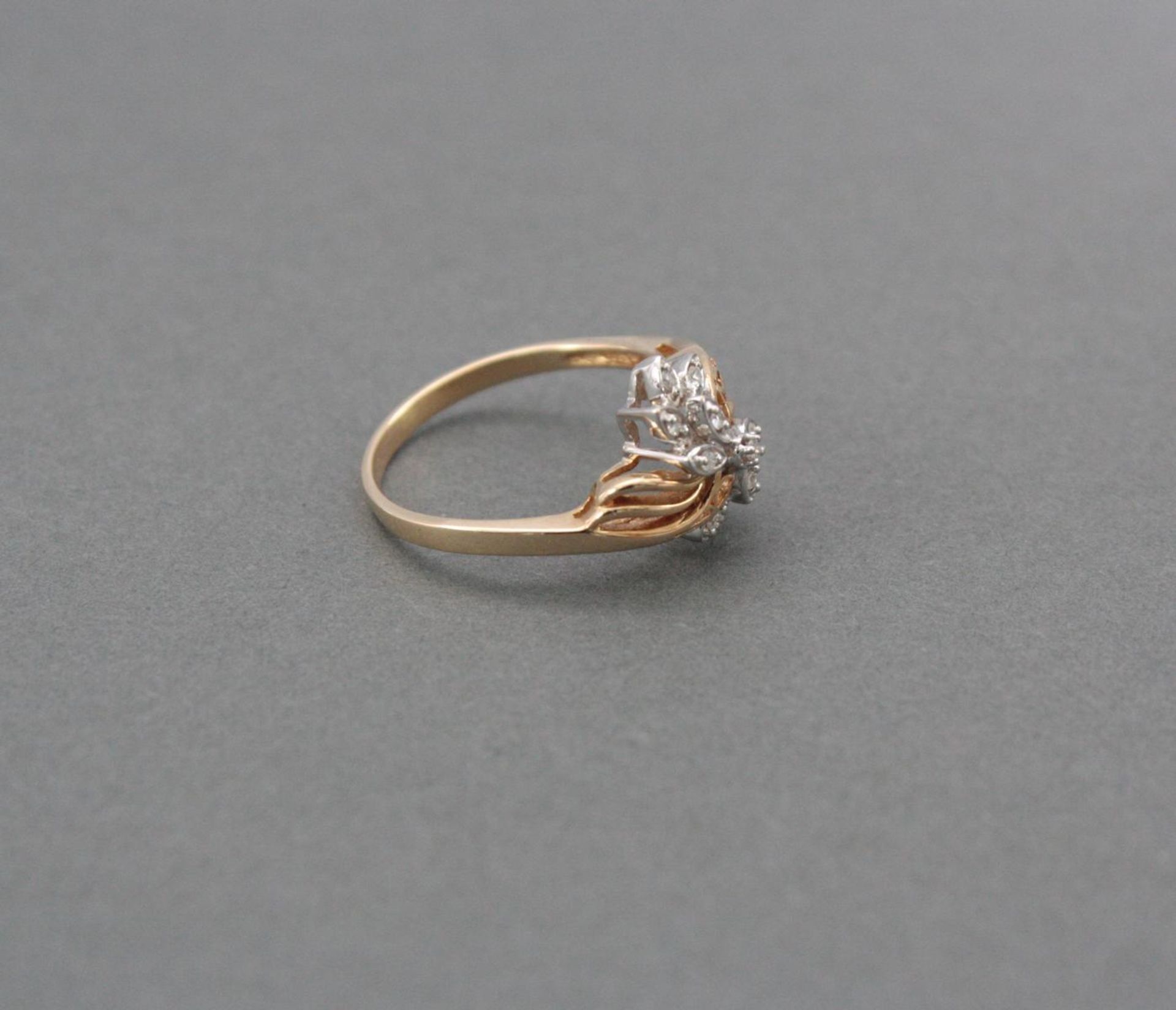 Damenring mit Diamanten, 14 Karat Gelbgold - Image 2 of 3