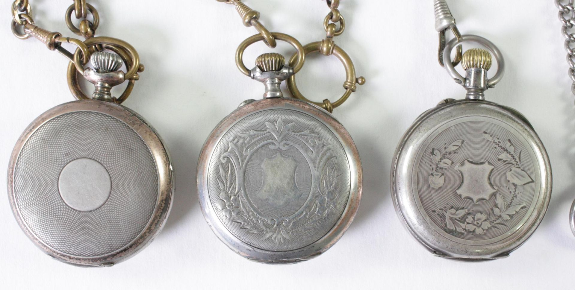 Drei antike Taschenuhren um 1900 aus Silber - Bild 3 aus 5