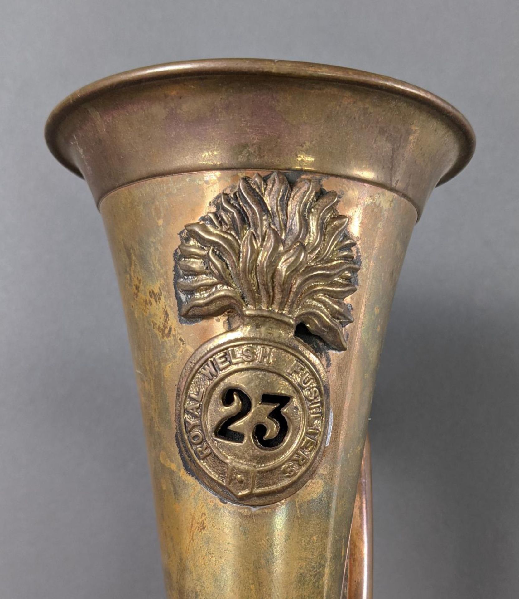 Englische Horn/Signal-Trompete, Royal Welsh Fusiliers 23 Regiment, 19. Jahrhundert - Image 5 of 5