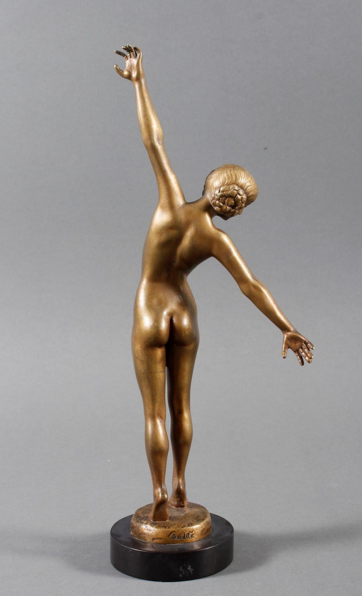 Jugendstil Bronze, Mädchenakt, Frankreich Marcel André Buraine (1868-1948) - Image 5 of 9