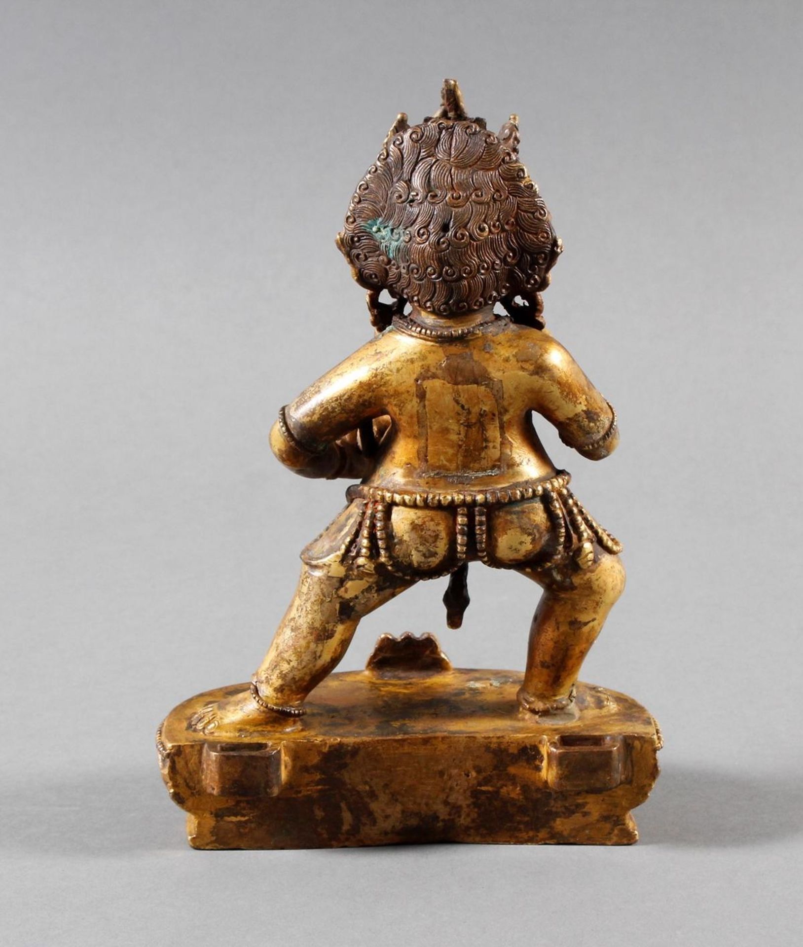 Vergoldete Bronze des Vaishravana, Tibet 19. / 20. Jahrhundert - Bild 4 aus 9