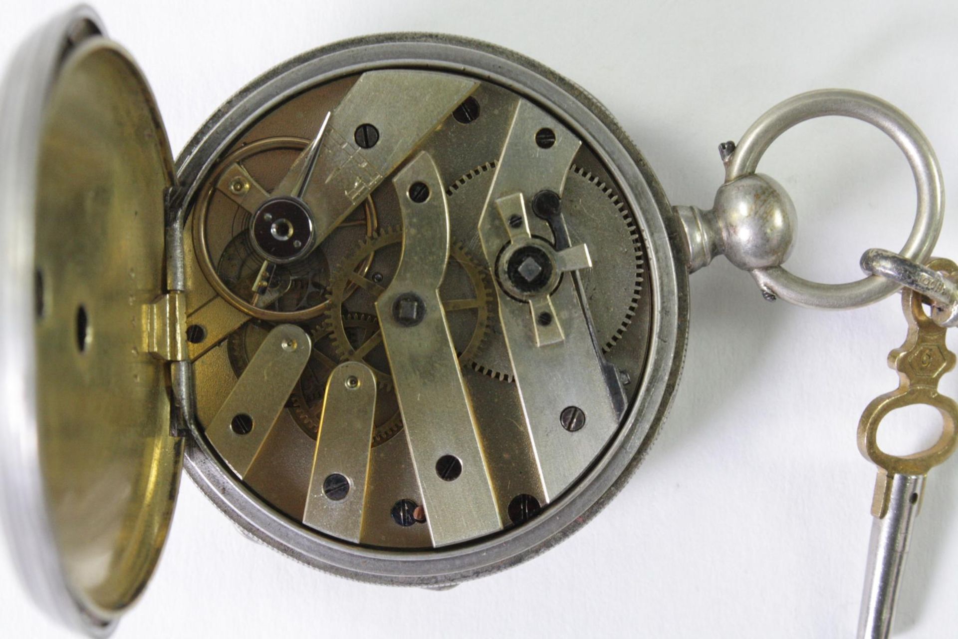 Silberne Biedermeier Taschenuhr mit Anhänger - Image 3 of 4