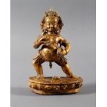 Vergoldete Bronze des Vaishravana, Tibet 19. / 20. Jahrhundert