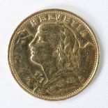 Vreneli, 1930 B, 20 Franken Goldmünze