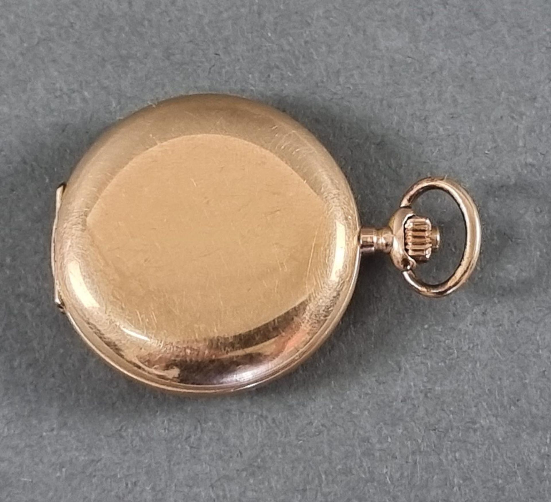 Goldene Damentaschenuhr, 14 Karat Gelbgold - Bild 7 aus 7