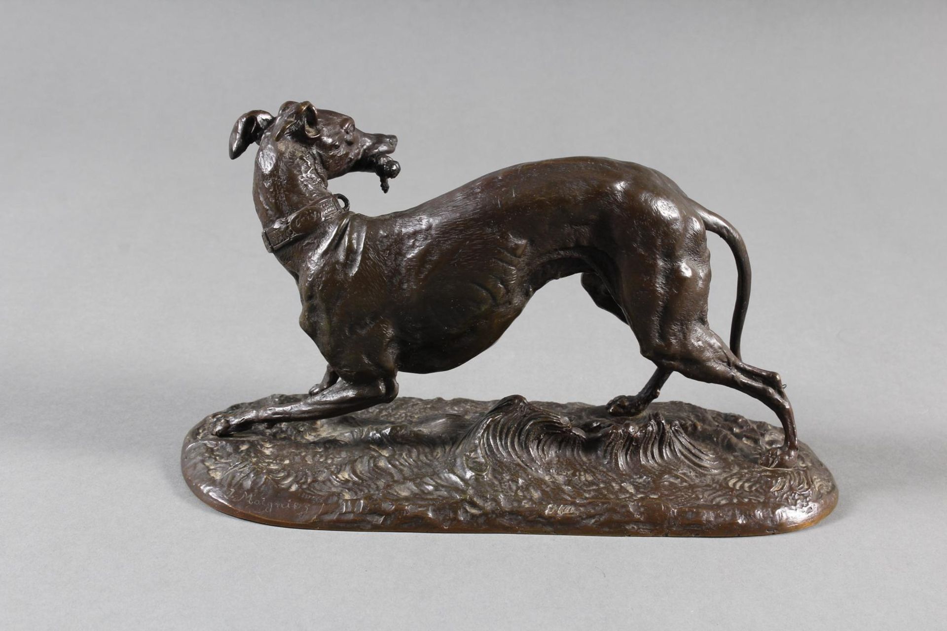 Bronzeskulptur „Jagdhund“(Jules Moignierz, 1835-1894) Frankreich um 1880 - Image 5 of 7