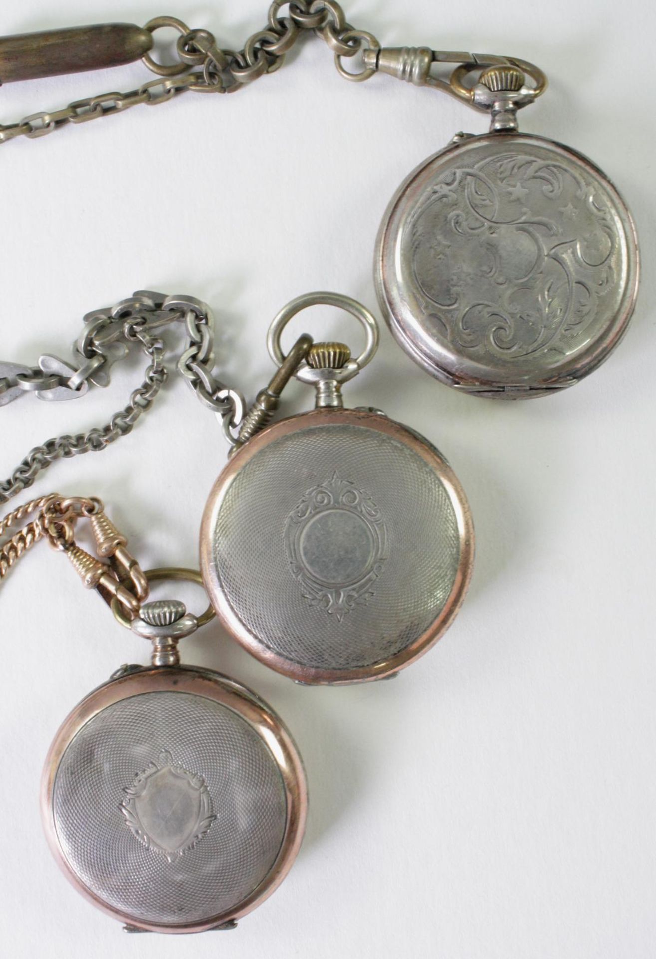 Drei antike Taschenuhren um 1900 aus Silber - Bild 4 aus 6