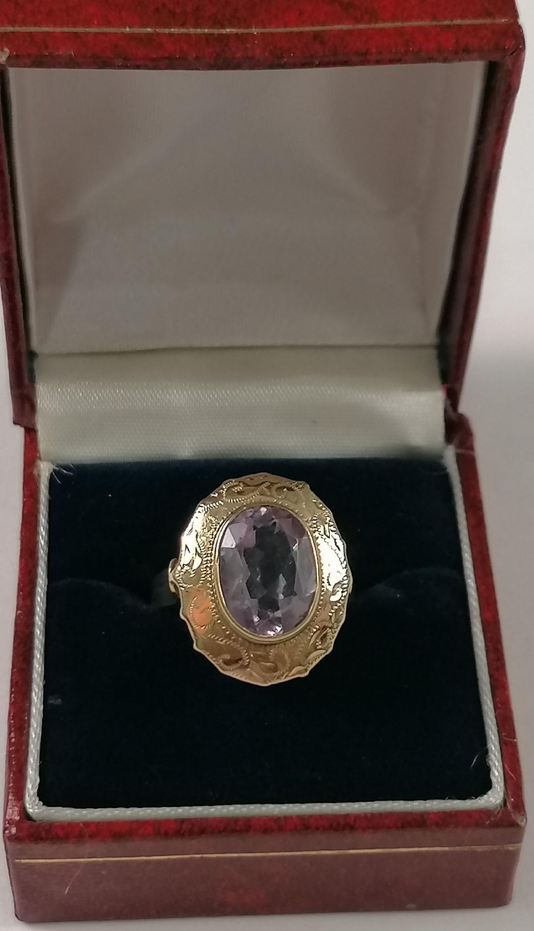 14 Karat Gelbgoldring mit Amethyst - Bild 6 aus 6