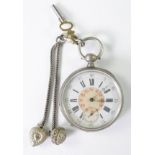 Silberne Biedermeier Taschenuhr mit Anhänger