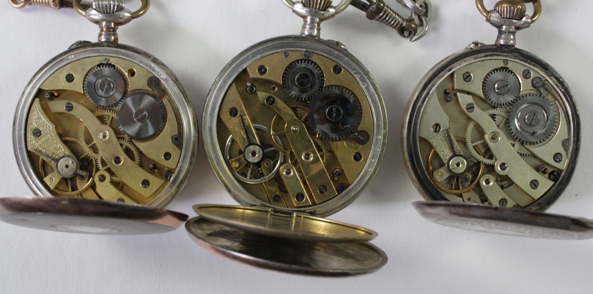 Drei antike Taschenuhren um 1900 aus Silber - Bild 5 aus 6