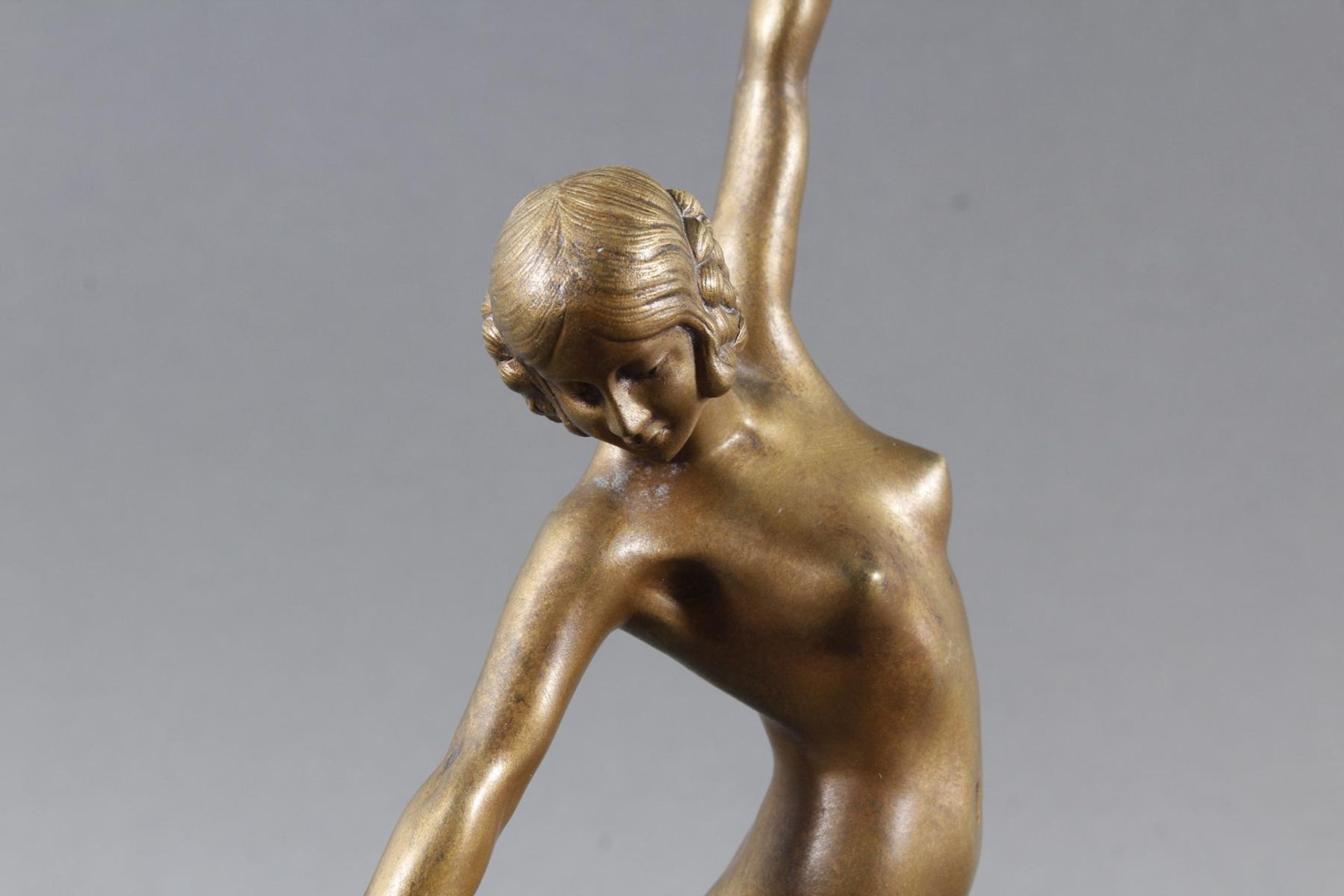 Jugendstil Bronze, Mädchenakt, Frankreich Marcel André Buraine (1868-1948) - Image 4 of 9