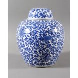 Blau-weiß Vase mit Deckel, Porzellan, China, Kang-hsi (1662-1722) Marke und Periode