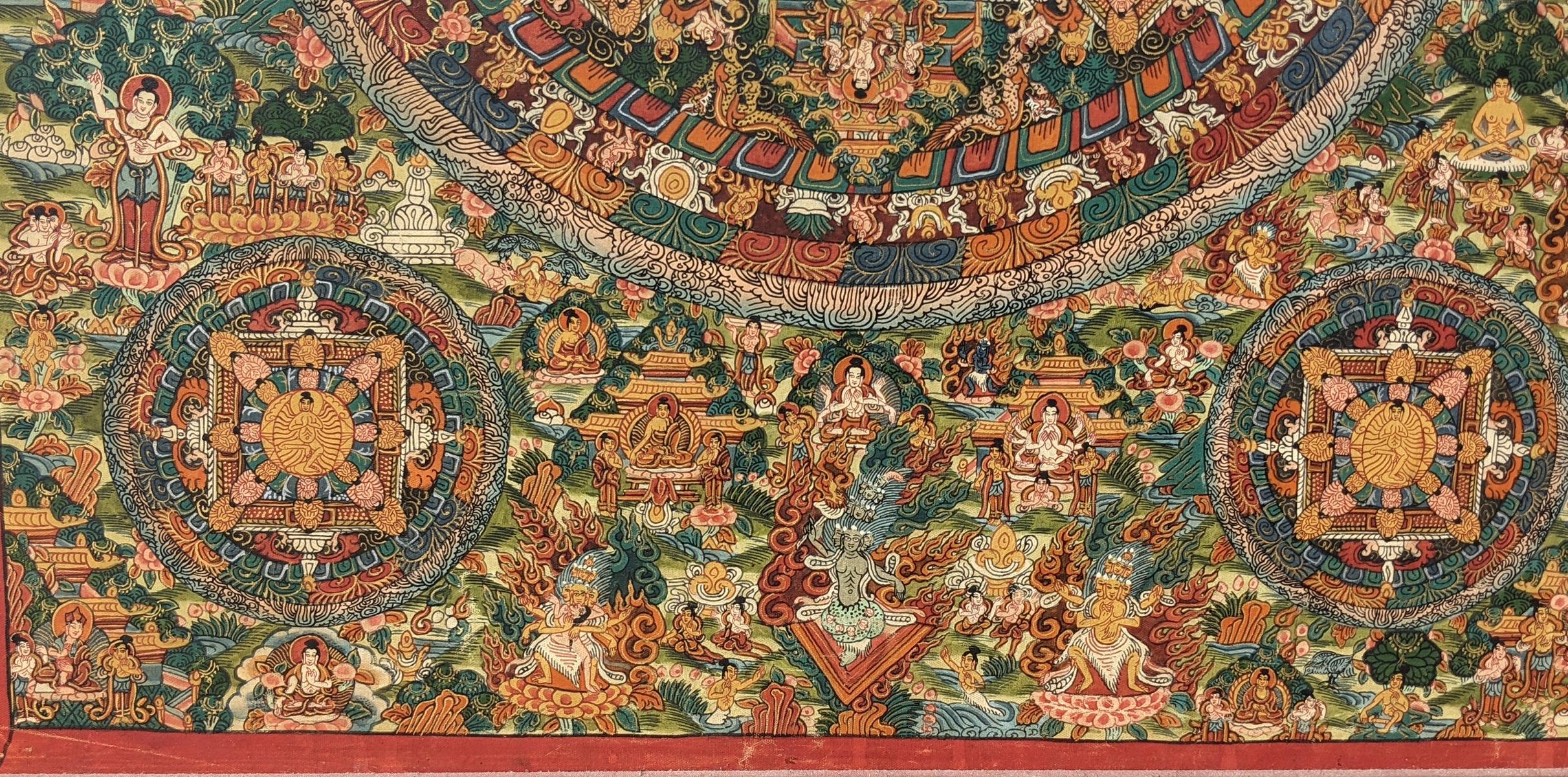 Mandala-Thangka mit Avalokiteshvara, Tibet 20. Jahrhundert - Image 4 of 4