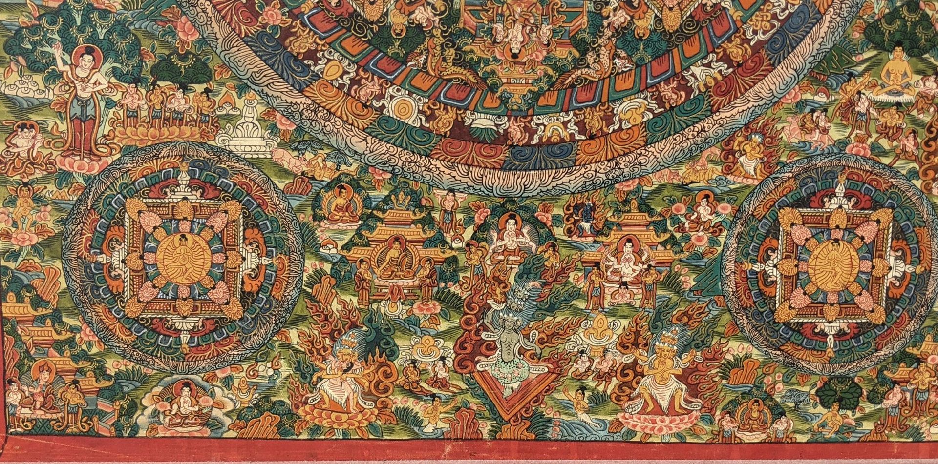 Mandala-Thangka mit Avalokiteshvara, Tibet 20. Jahrhundert - Image 4 of 4