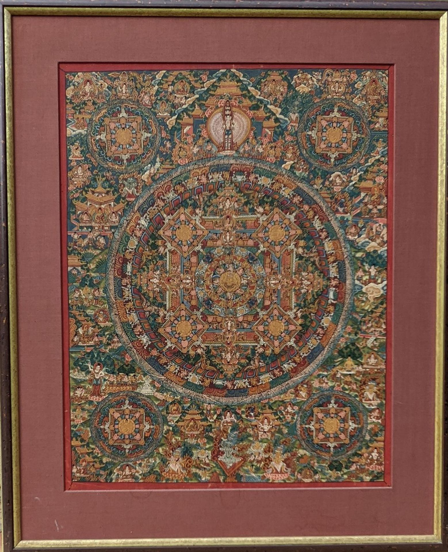 Mandala-Thangka mit Avalokiteshvara, Tibet 20. Jahrhundert