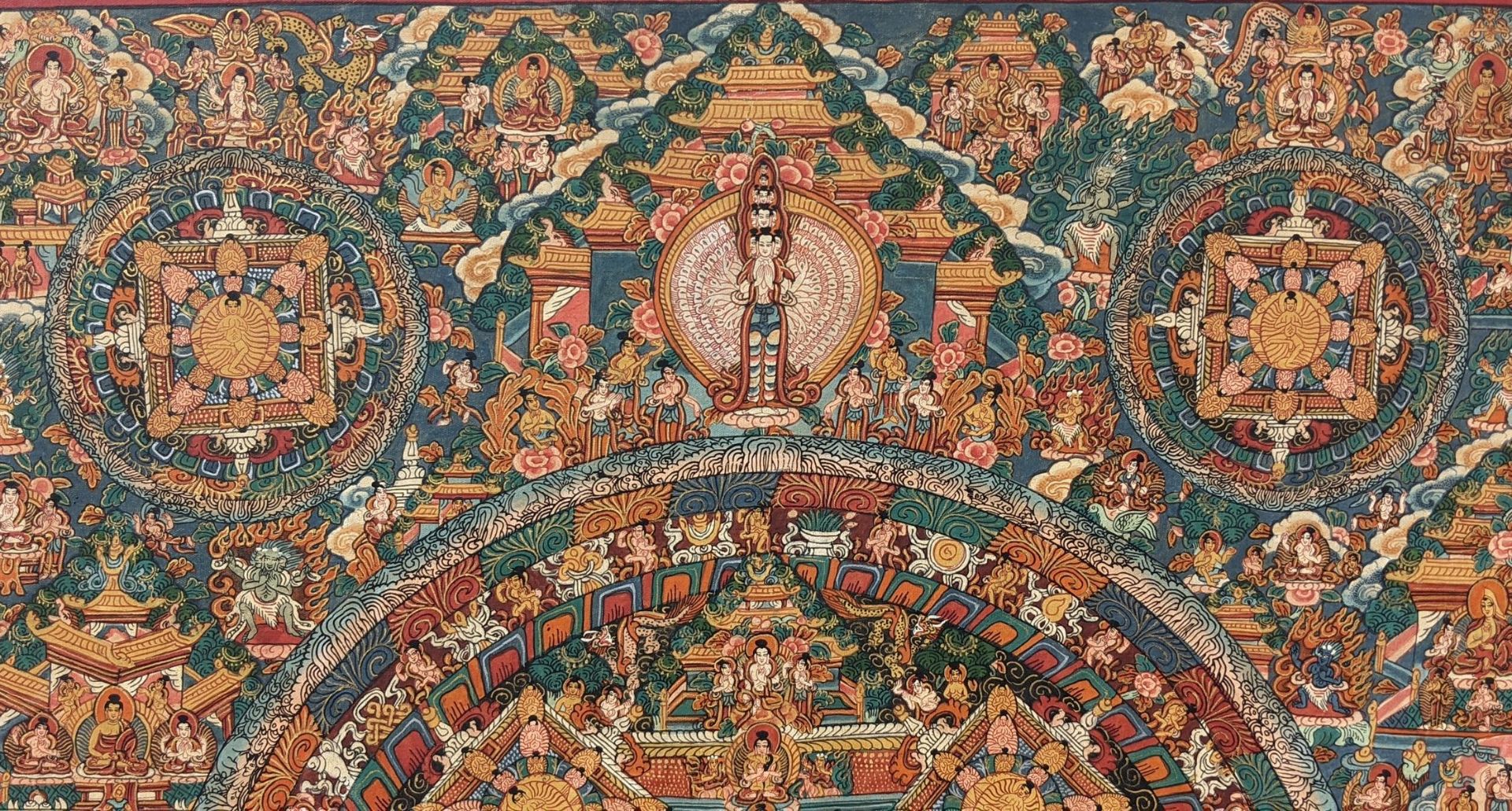 Mandala-Thangka mit Avalokiteshvara, Tibet 20. Jahrhundert - Bild 2 aus 4