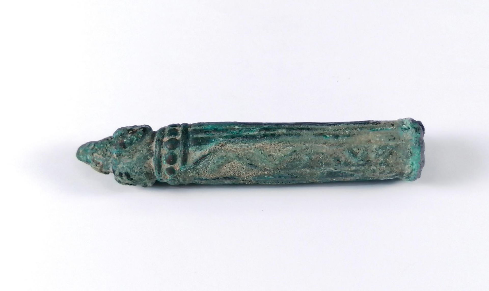 Verzierter bronzener Griff einer Patera mit Widderkopf - Image 2 of 5