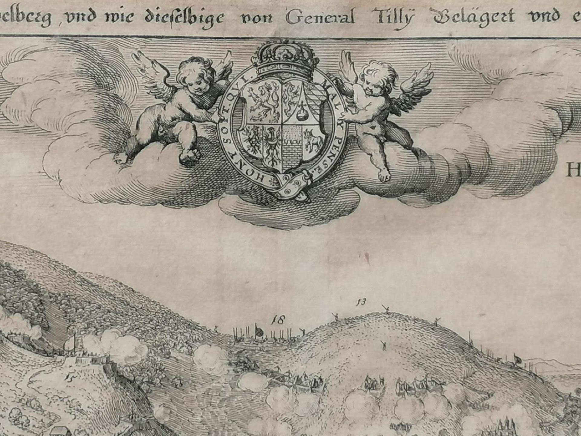 Kupferstich von Merian um 1650. Heidelberg, Belagerung durch General Tilly - Image 3 of 4