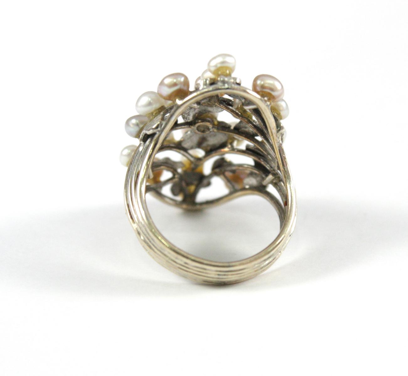 Damenring mit Perlen, 14 Karat Weißgold - Image 3 of 4