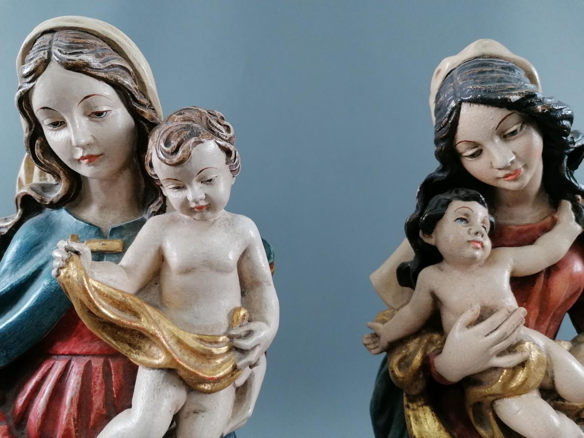 2 Heiligenfiguren "Madonna mit Kind", Sexten Dolomiten - Image 2 of 6