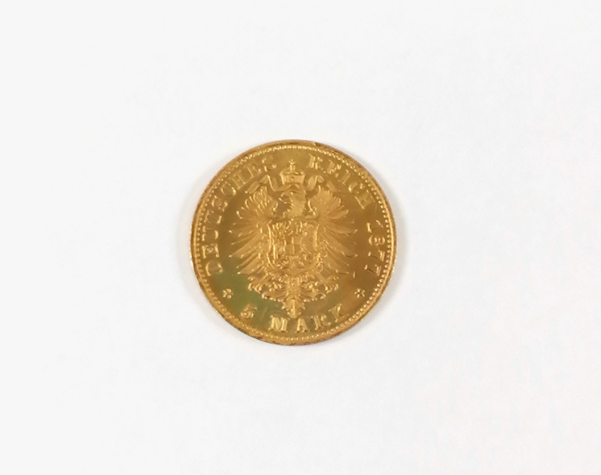 Deutsches Reich 5 Mark 1877 E, Sachsen - Bild 2 aus 2