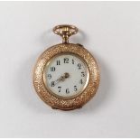 Damentaschenuhr um 1900, 14 Karat Gelbgold