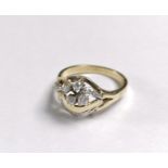 Damenring mit Diamanten, 14 kt Gelbgold