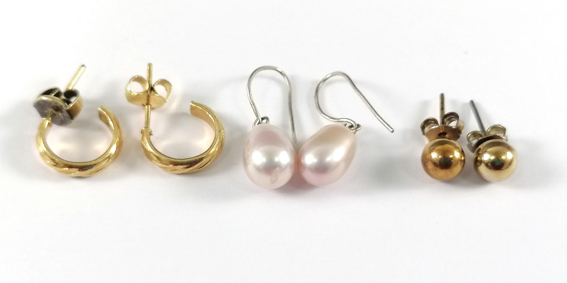 3 Paar Ohrringe aus Gold und Silber - Image 2 of 2