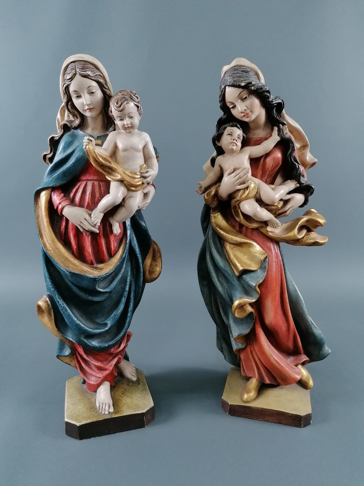 2 Heiligenfiguren "Madonna mit Kind", Sexten Dolomiten