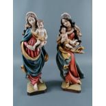 2 Heiligenfiguren "Madonna mit Kind", Sexten Dolomiten