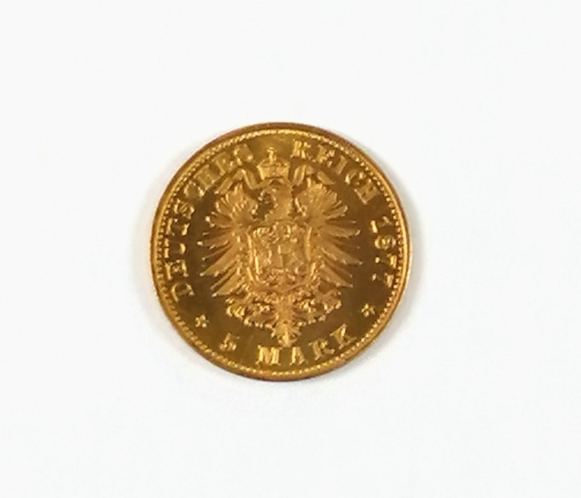 Deutsches Reich 5 Mark 1877 F, Württemberg - Bild 2 aus 2