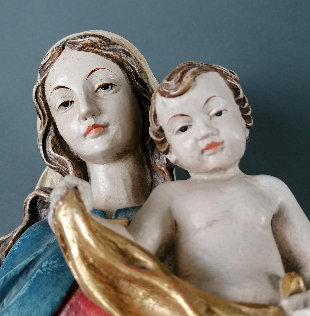 2 Heiligenfiguren "Madonna mit Kind", Sexten Dolomiten - Image 5 of 6