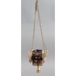 Ikonen-Lampe, Russland um 1900 mit Glassteinen